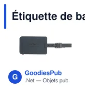 Étiquette de bagage personnalisable en cuir recyclé avec logo - Miniature 5