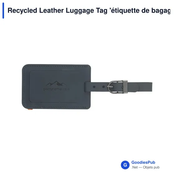 Étiquette de bagage personnalisable en cuir recyclé avec logo - Image 5