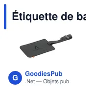 Étiquette de bagage personnalisable en cuir recyclé avec logo - Miniature 6