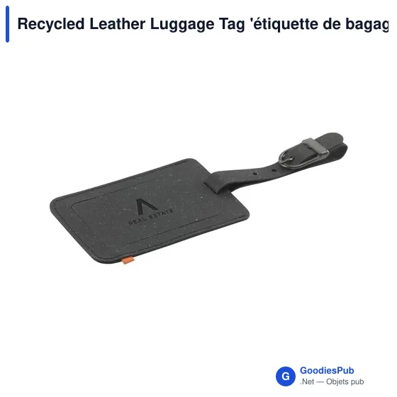 Étiquette de bagage personnalisable en cuir recyclé avec logo - Image 6