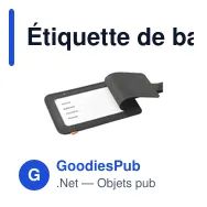 Étiquette de bagage personnalisable en cuir recyclé avec logo - Miniature 9