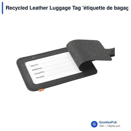 Étiquette de bagage personnalisable en cuir recyclé avec logo - Image 9