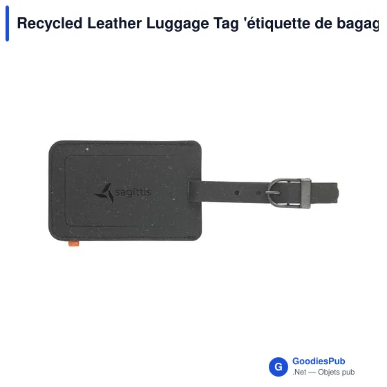 Étiquette de bagage personnalisable en cuir recyclé avec logo - Image 10