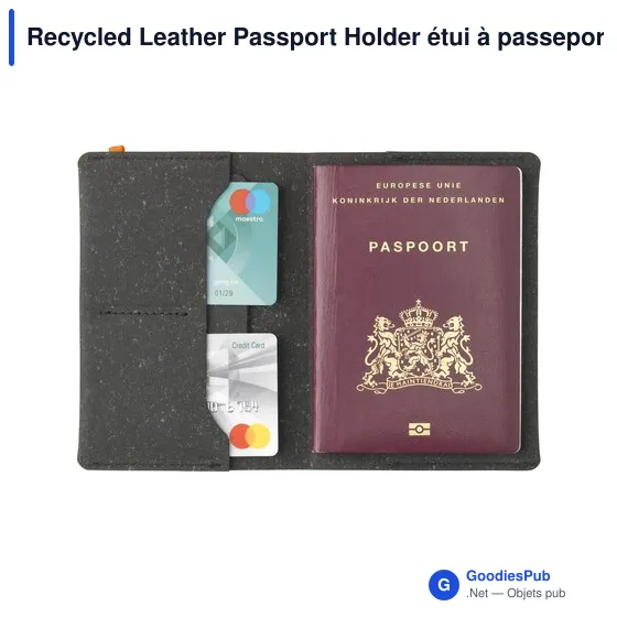Étui à passeport personnalisable en cuir recyclé avec logo - MADE out of - Image 2