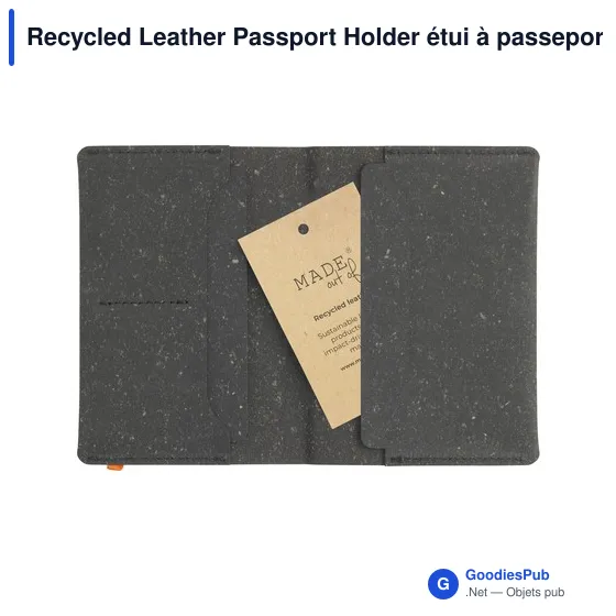 Étui à passeport personnalisable en cuir recyclé avec logo - MADE out of - Image 3