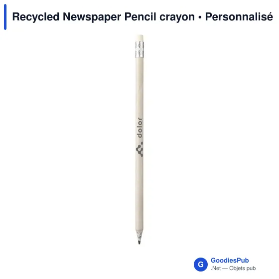 Crayon à papier personnalisable en papier recyclé avec logo - Image 1