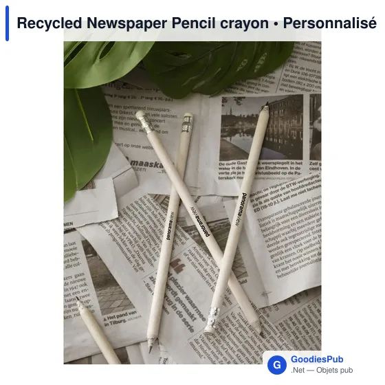 Crayon à papier personnalisable en papier recyclé avec logo - Image 2