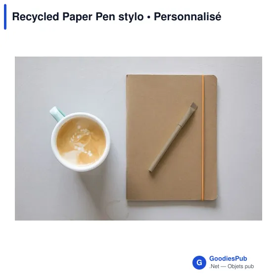 Stylo bille personnalisable en papier recyclé avec logo - Image 4