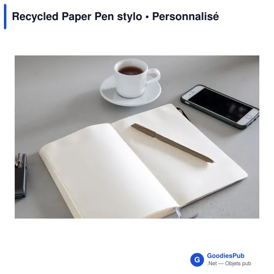 Stylo bille personnalisable en papier recyclé avec logo - Image 5