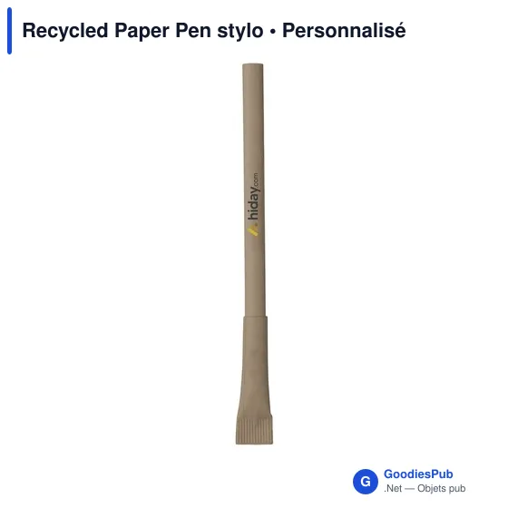 Stylo bille personnalisable en papier recyclé avec logo - Image 8