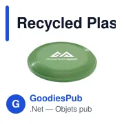 Frisbee personnalisable en plastique recyclé avec logo - Miniature 1
