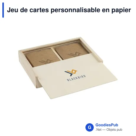 Jeu de cartes personnalisable en papier recyclé avec logo