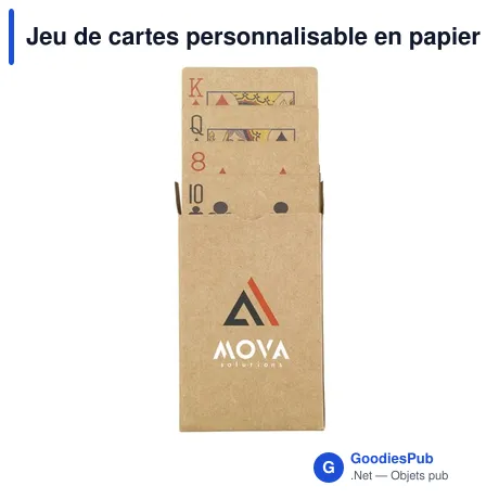 Jeu de cartes personnalisable en papier recyclé avec logo