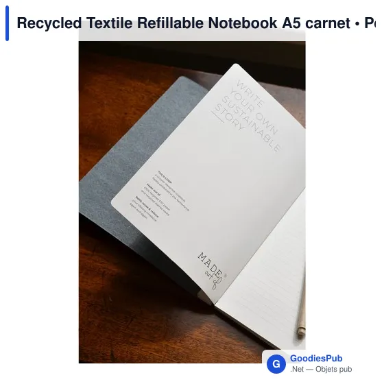 Carnet A5 personnalisable en textile recyclé avec logo - Image 2