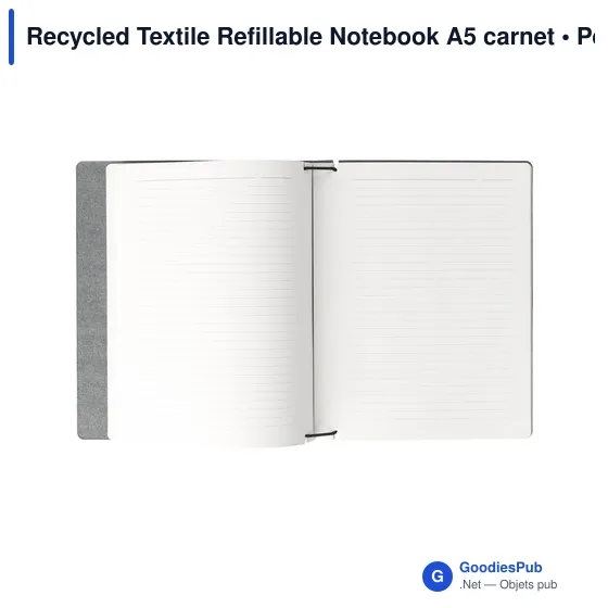 Carnet A5 personnalisable en textile recyclé avec logo - Image 11