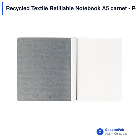 Carnet A5 personnalisable en textile recyclé avec logo - Image 4