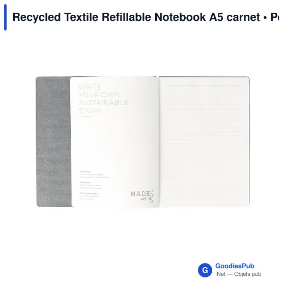 Carnet A5 personnalisable en textile recyclé avec logo - Image 5