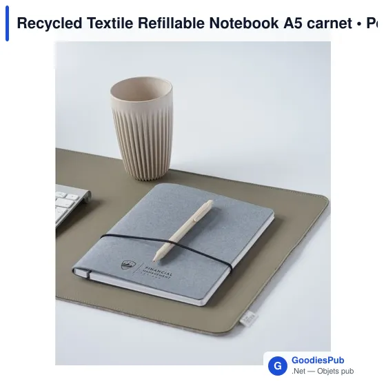 Carnet A5 personnalisable en textile recyclé avec logo - Image 9
