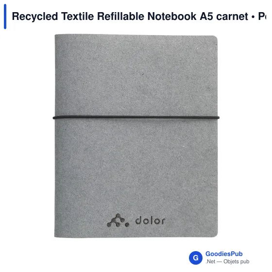 Carnet A5 personnalisable en textile recyclé avec logo - Image 10