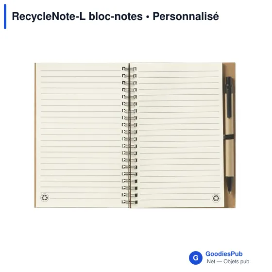 Bloc-notes personnalisable RecycleNote-L avec logo - Image 4