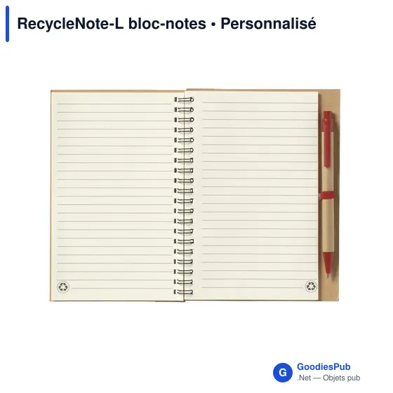 Bloc-notes personnalisable RecycleNote-L avec logo - Image 5