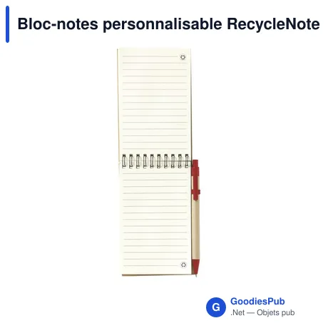Bloc-notes personnalisable RecycleNote-M avec logo