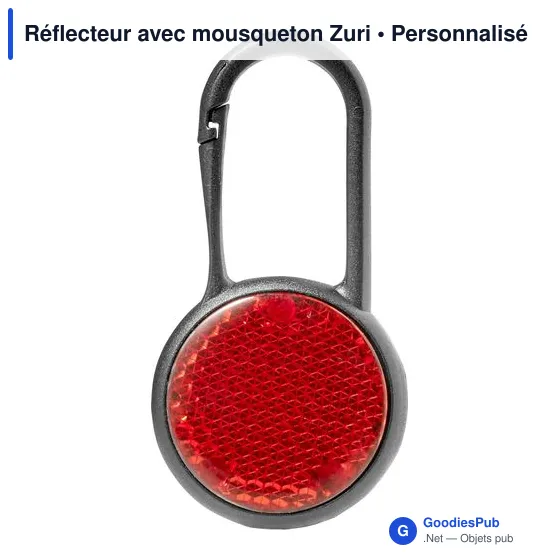 Réflecteur personnalisable avec mousqueton pour logo - Zuri - Image 1