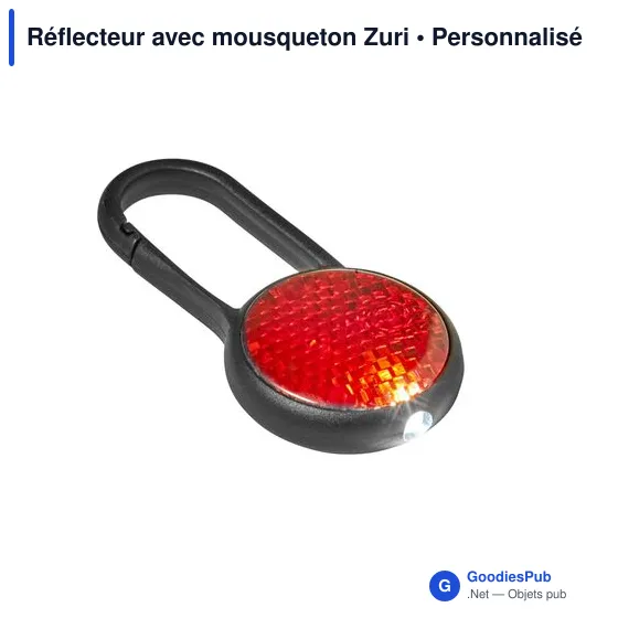 Réflecteur personnalisable avec mousqueton pour logo - Zuri - Image 2