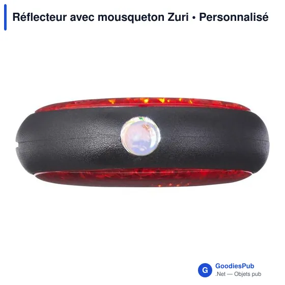 Réflecteur personnalisable avec mousqueton pour logo - Zuri - Image 3