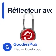 Réflecteur personnalisable avec mousqueton pour logo - Zuri - Miniature 5