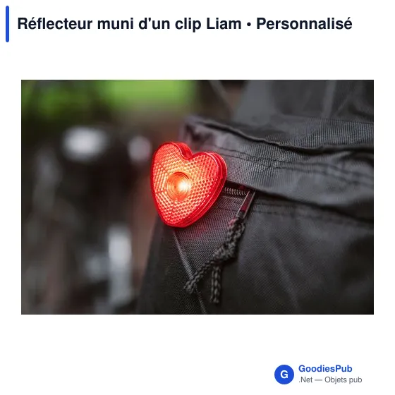 Réflecteur de sécurité personnalisable avec clip pour logo - Liam - Image 4