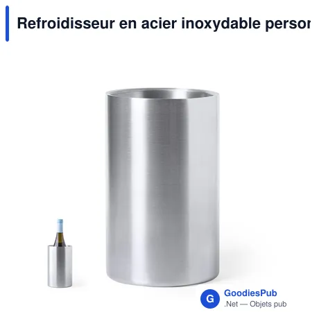 Refroidisseur en acier inoxydable personnalisable pour bouteilles - Nohanavec logo