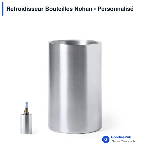 Refroidisseur en acier inoxydable personnalisable pour bouteilles - Nohanavec logo - Image 1