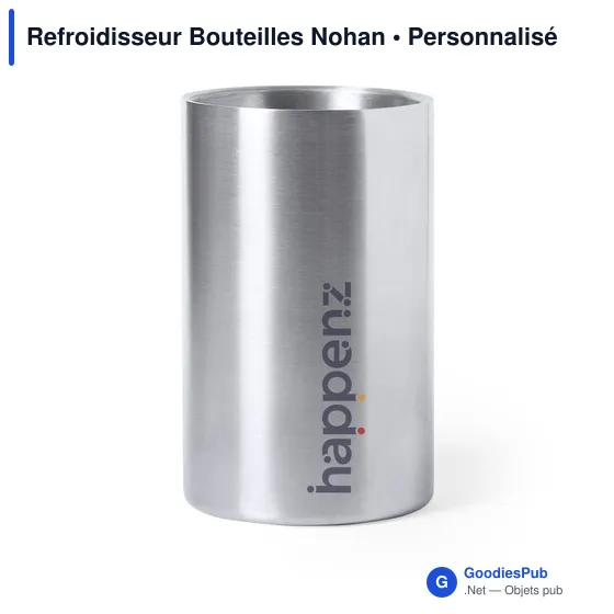 Refroidisseur en acier inoxydable personnalisable pour bouteilles - Nohanavec logo - Image 2