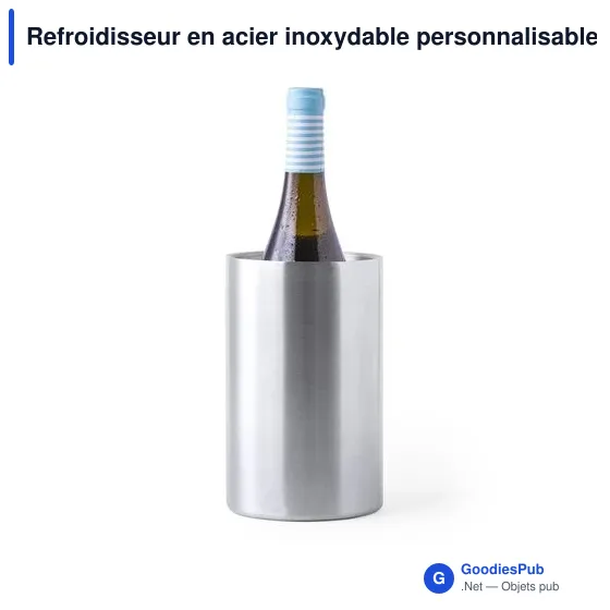 Refroidisseur en acier inoxydable personnalisable pour bouteilles - Nohanavec logo - Image 4