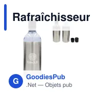 Rafraîchisseur à vin personnalisable en acier inoxydable avec logo - Argent - Miniature 1
