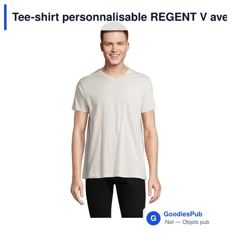 Tee-shirt personnalisable REGENT V avec logo - Col V