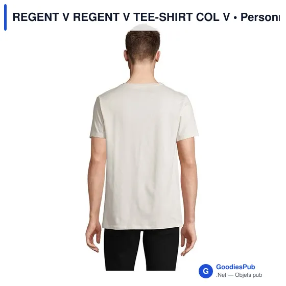 Tee-shirt personnalisable REGENT V avec logo - Col V - Image 2