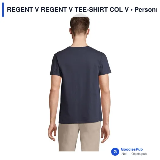 Tee-shirt personnalisable REGENT V avec logo - Col V - Image 11