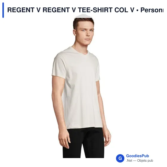 Tee-shirt personnalisable REGENT V avec logo - Col V - Image 3