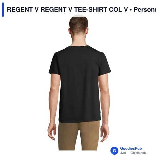 Tee-shirt personnalisable REGENT V avec logo - Col V - Image 5