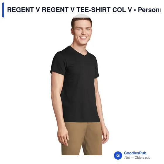 Tee-shirt personnalisable REGENT V avec logo - Col V - Image 6
