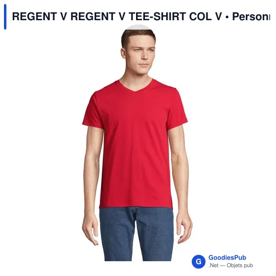 Tee-shirt personnalisable REGENT V avec logo - Col V - Image 7