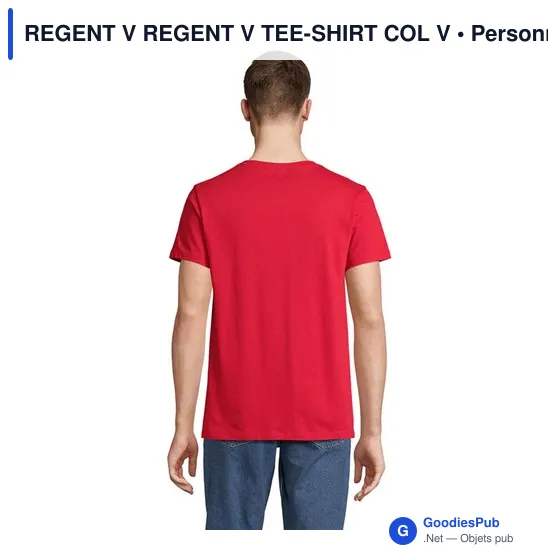 Tee-shirt personnalisable REGENT V avec logo - Col V - Image 8