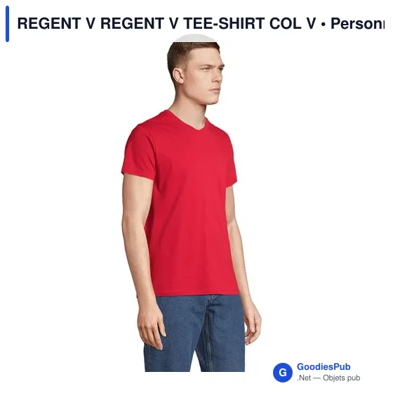 Tee-shirt personnalisable REGENT V avec logo - Col V - Image 9