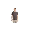 Variante gris foncé - Tee-shirt personnalisable REGENT V avec logo - Col V