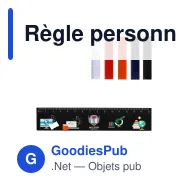 Règle personnalisable 15 cm en polystyrène recyclé avec logo - Couleur - Miniature 1