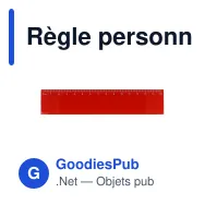 Règle personnalisable 15 cm en polystyrène recyclé avec logo - Couleur - Miniature 3