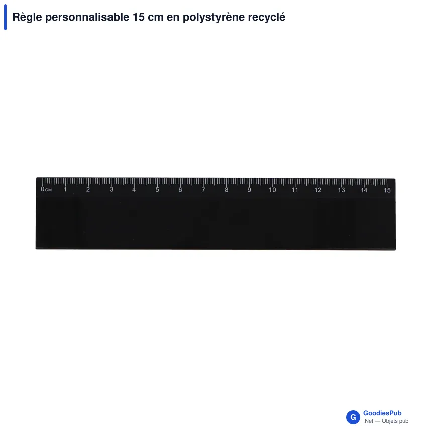 Règle personnalisable 15 cm en polystyrène recyclé avec logo - Couleur - Image 5