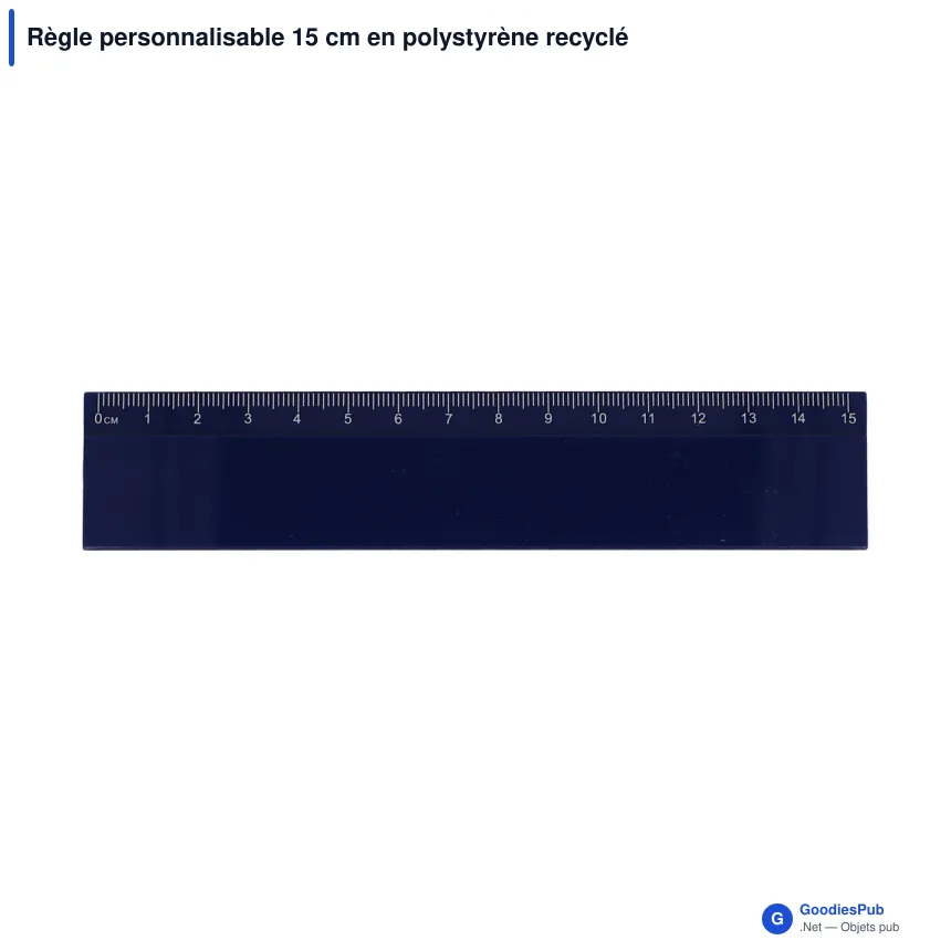 Règle personnalisable 15 cm en polystyrène recyclé avec logo - Couleur - Image 6